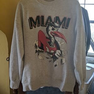 Vintage 90's Miami hurricanes crew neck sweatshirt